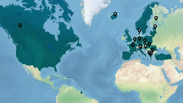 The location of NATO countries is shown on the map.
