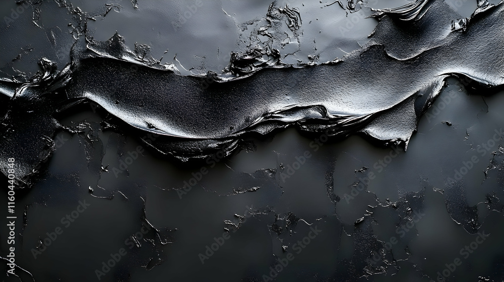 Aufkleber a close-up of a textured black surface with smooth, flowing lines.