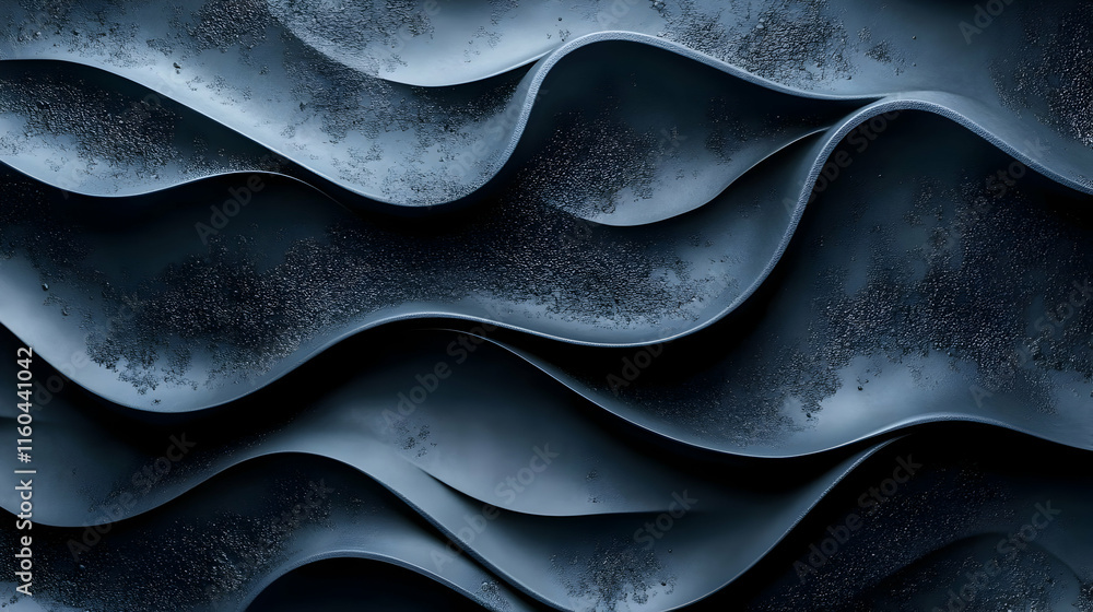 Poster abstract waves in dark tones create a textured, flowing pattern.