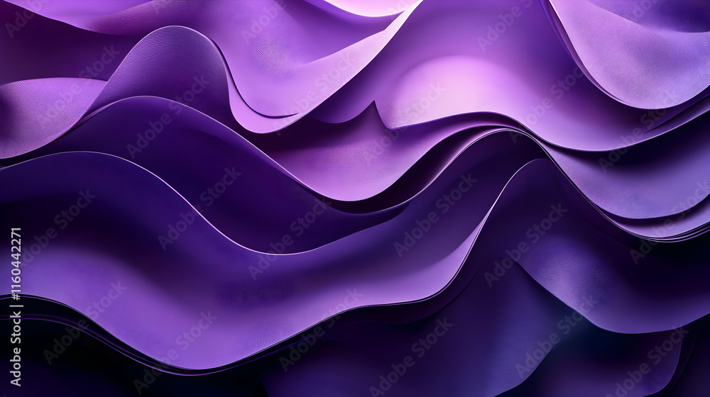 Poster abstract waves in shades of purple create a fluid, dynamic visual texture.