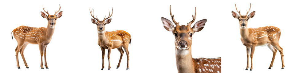 Fototapeta premium Realistic Bawean deer isolated on transparency background, showcasing unique features