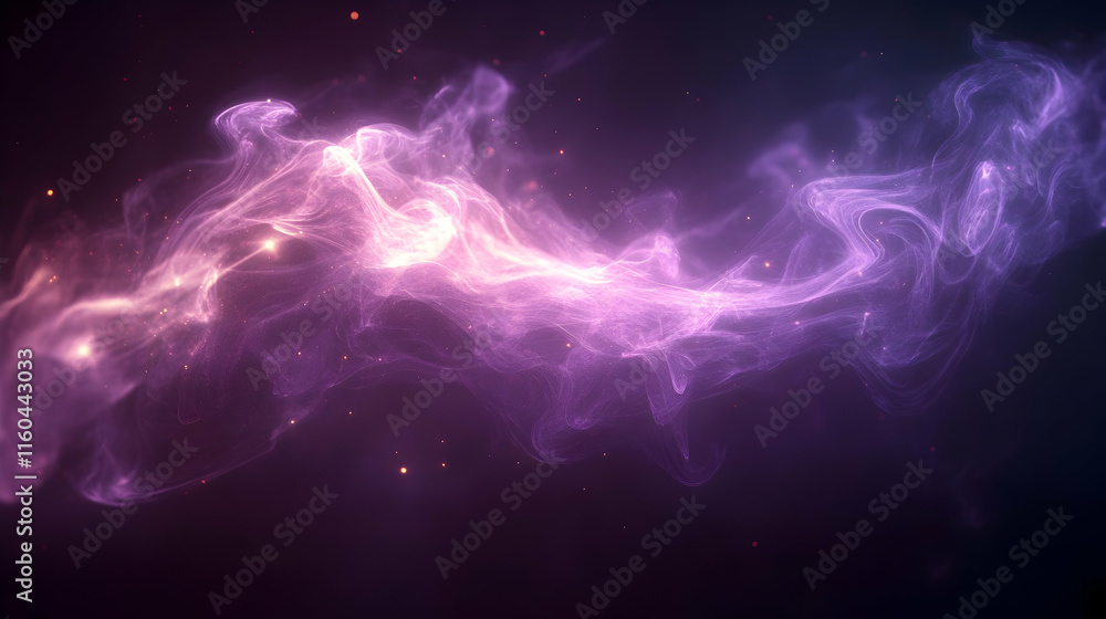 Wall mural Abstract Background - Purple Smoke and Light Particles