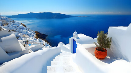 Photo - Whitewashed Village, Blue Sea, and Sunny Sky