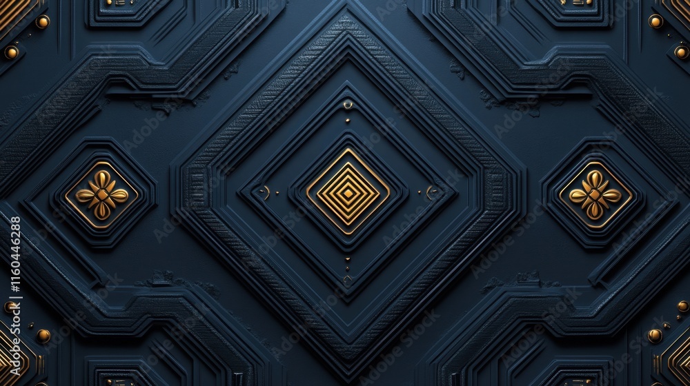 Poster intricate geometric pattern design with textured dark background