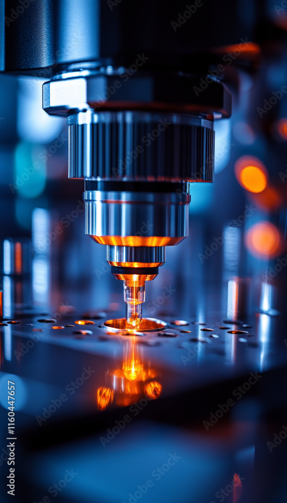 Poster close up view of medical device being calibrated with precision