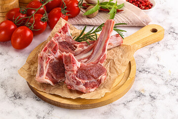 Raw Rack of Lamb for cooking