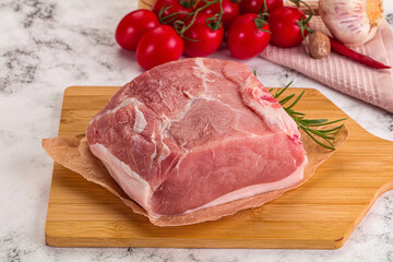 Raw pork meat piece for cooking
