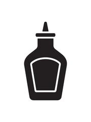 Ketchup bottle icon. Black Ketchup bottle icon on white background. Vector illustration