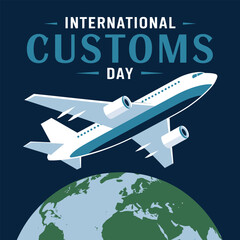 international customs day banner, poster, card