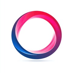 Abstract pink and blue circular logo design.