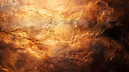 A textured surface resembling bronze or copper, with warm tones and intricate patterns.