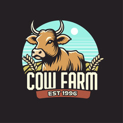 Cow Farm Vintage Logo
