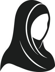 Hijab Silhouette Vector Illustration of a Muslim Woman