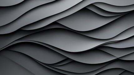 Obraz premium Elegant Gray Abstract Digital Illustration: Smoothly Layered Waves. AI Generated