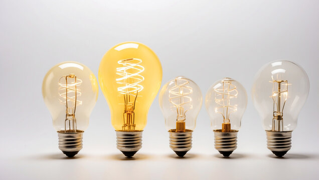 Bright Yellow Light Bulbs: A Generative AI Artwork of Illumination and Creativity