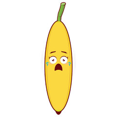 banana scared face cartoon cute