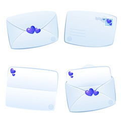Illustration of Love valentine Themed Envelopes blue and pink