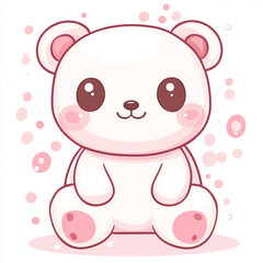 A cute teddy bear illustrated in a simple, flat design with clean shapes and solid colors. Its endearing cartoon style makes it perfect for stickers or children's graphics.