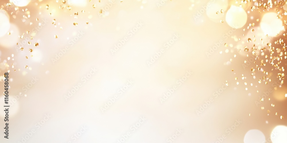 Poster a soft, golden background filled with sparkling lights, creating a warm and inviting atmosphere.