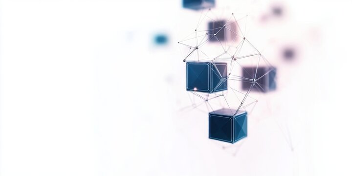 Abstract digital representation of interconnected 3D cubes, illustrating concepts of data, technology, and connection in a modern, futuristic design.