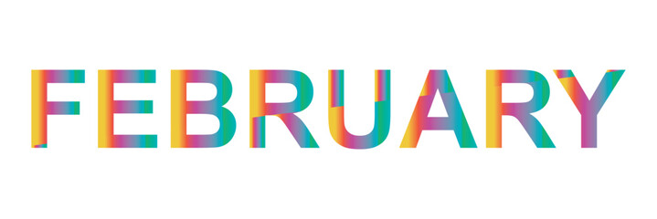 February letter calligraphy banner . Vector illustration. EPS 10