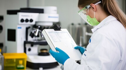 Food safety inspector working in laboratory