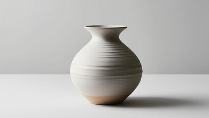 Sleek Pottery Vase on Minimalist Background