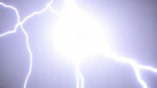 Electric lightning bolt overlay mask transition. Thunderbolts strike/discharge. Stormy weather intro/outro motion graphics for transitioning between clips. Dynamic luminous stormy weather effect.