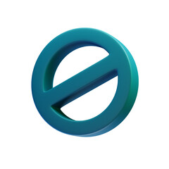 stop symbol 3d icon render - on Transparent background