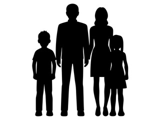 family black silhouette vector, Simple silhouette Design vector icon with white background