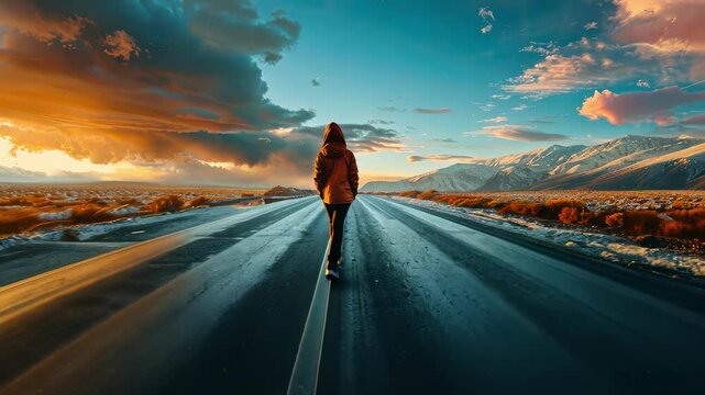A person on two roads chooses the best chances for environmental protection