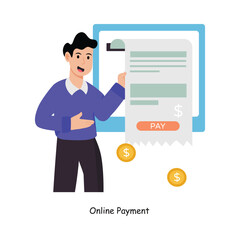 Online Payment concept vector illustration. Payment Gateway Inflation isolated On white Background.                    