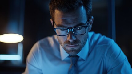 The Focused Businessman at Work