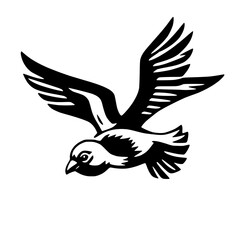 Modern Bird in Flight Minimalist Vector Design