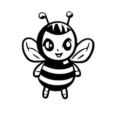 Modern Bee Vector Line Art Graphic