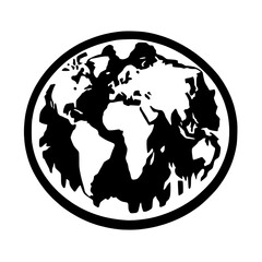 Creative 2D Globe with Continents Vector