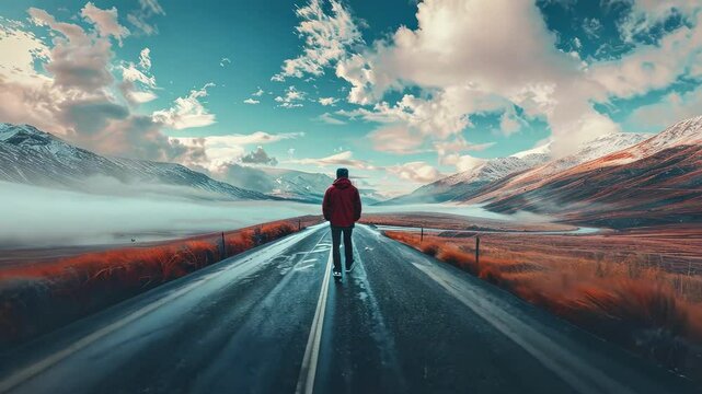 A person on two roads chooses the best chances for environmental protection