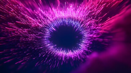 Fototapeta premium Vibrant Digital Quantum Particles Interacting in a Luminous Cosmic Void