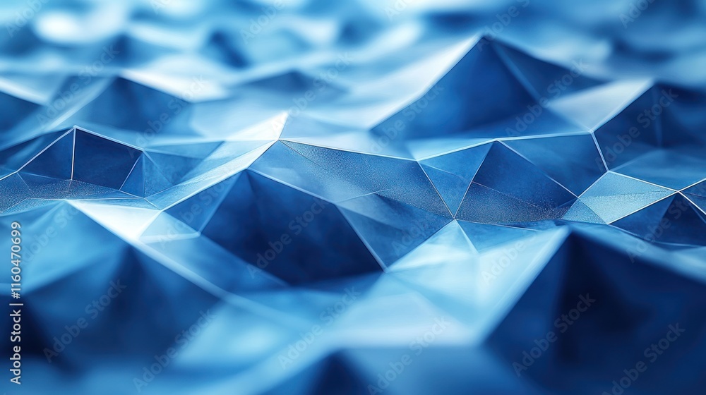 Aufkleber a minimalist blue geometric background with clean, sharp polygonal patterns and subtle gradients