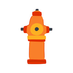 Naklejka premium water fire hydrant cartoon. safety red, emergency valve, metal street water fire hydrant sign. isolated symbol vector illustration