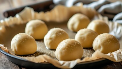 the finished dough balls are infused and fit on the table