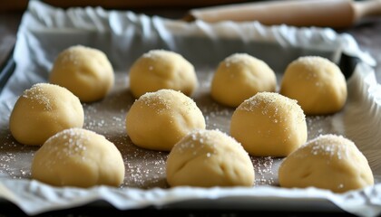 the finished dough balls are infused and fit on the table
