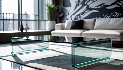 Glass Desk with Chrome Frame in a Modern Office