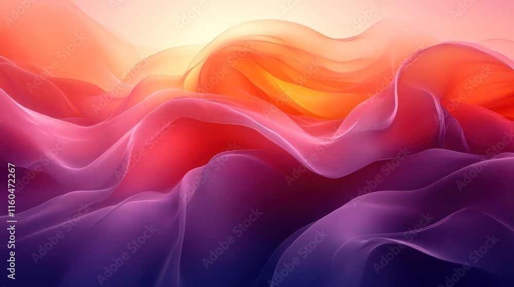 Poster abstract minimal wave patterns with soft gradients forming a circle, exuding elegance and innovation