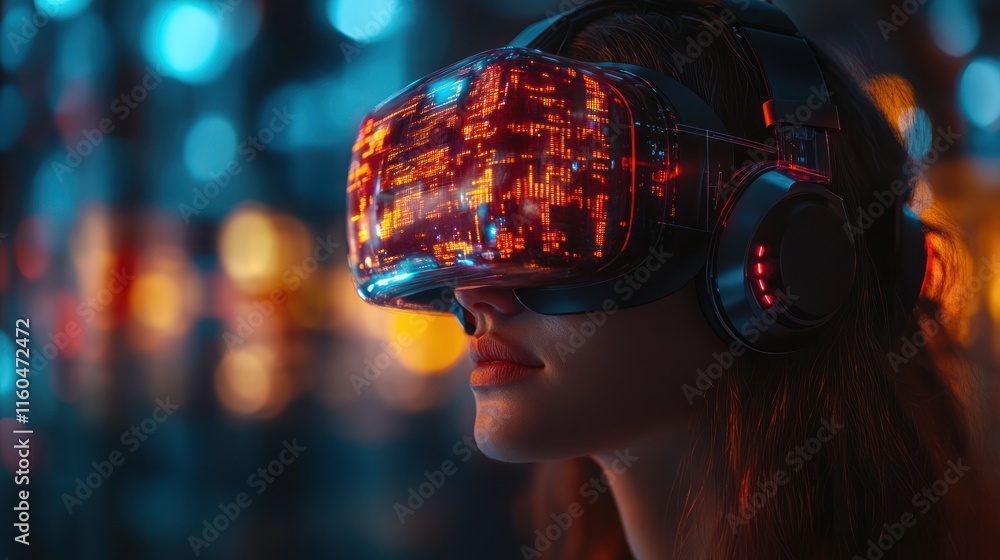 Poster ai concept in virtual reality, showcasing immersive environments and interactive ai-driven elements