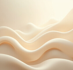 Obraz premium Ethereal abstract waves in soft beige tones, creating a serene and elegant visual composition.