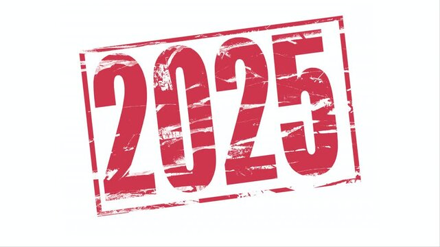 2025 red rubber stamp Animation 