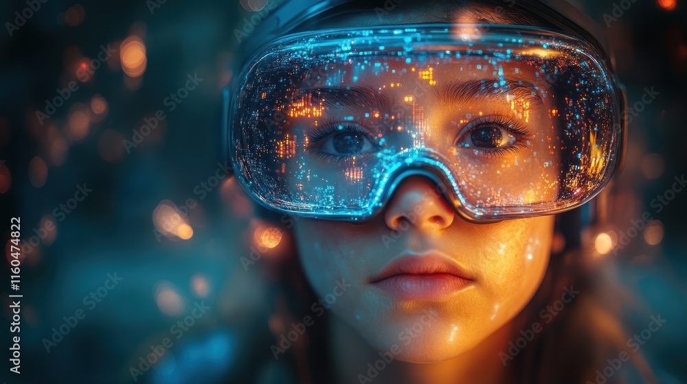 Poster ai-powered learning in virtual reality, featuring immersive environments with advanced ai-driven edu
