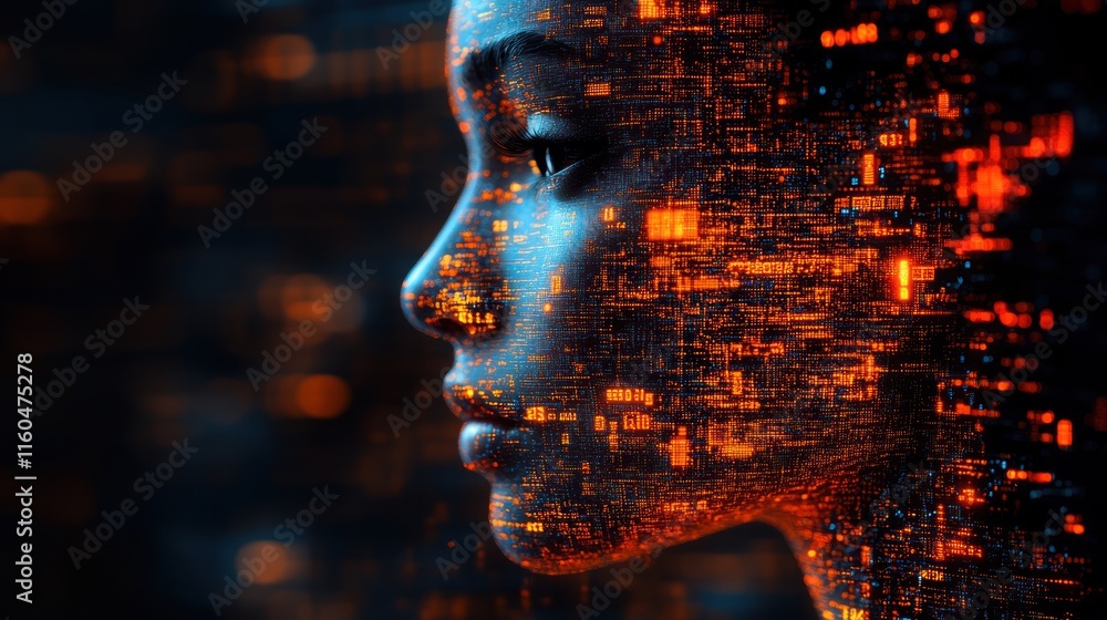 Poster an ethical ai concept visual with clean, minimalist design and subtle glowing data patterns