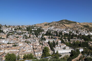 Panorama view of the Spanish city of Granada, Andalusia, Spain    
